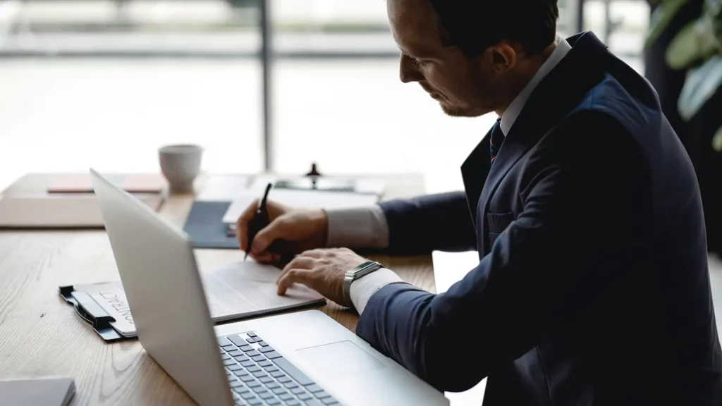 professional man working at desk